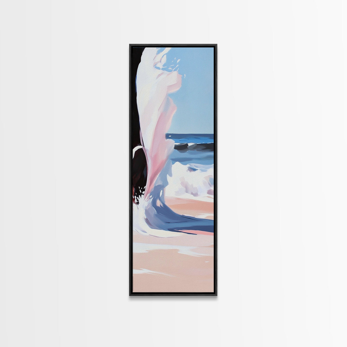 Coastal Wave, Pink Sunset, Canvas Print, Modern Beach Art, Abstract Ocean Wall Decor, Nautical Home Aesthetic, Living Room Art