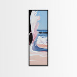 Coastal Wave, Pink Sunset, Canvas Print, Modern Beach Art, Abstract Ocean Wall Decor, Nautical Home Aesthetic, Living Room Art