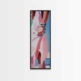 Elegant Woman, Fashion Illustration, Chic Wall Art, Framed Canvas Print, Pink and White, Modern Minimalist, Dressing Room Decor