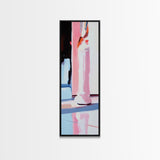Abstract Chess Piece, Modern Art, Pink and White Decor, Framed Canvas Print, Bold Minimalist, Statement Piece, Office Wall Art