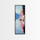 Lake Reflection Art, Serene Landscape, Nature Print, Framed Canvas Print, Minimalist Wall Decor, Living Room Art, Peaceful Aesthetic