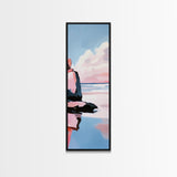 Sunset Beach Reflection, Dreamy Ocean Scene, Coastal Wall Art, Framed Canvas Print, Tranquil Landscape, Minimalist Home Decor
