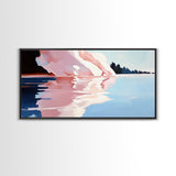 Iceberg Reflection, Arctic Landscape, Cool Tones, Ocean Scene, Framed Canvas Print, Modern Wall Art, Office Decor, Coastal Painting