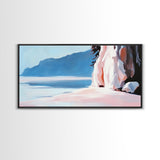 Cliffside Shoreline, Coastal Nature Print, Ocean Landscape Art, Scenic Beach Decor, Nautical Adventure Wall Art, Office Canvas Print