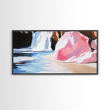 Waterfall Cove, Tranquil Scene, Canvas Print, Nature Wall Art, Serene Waterfall, Ocean Decor, Relaxing Home Art, Bathroom Wall Art
