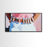 Western Style, Pink Cowboy, Modern Americana, Rustic Art, Boho Aesthetic, Home Office Wall Art, Western Decor, Framed Canvas Print