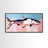 Floating Fish, Ocean Art, Underwater Canvas Print, Beach House Decor, Coastal Wall Art, Nature Inspired Art, Minimalist Wall Decor