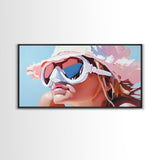 Summer Girl, Beach Art, Coastal Canvas Print, Sun Lover Wall Decor, Boho Wall Art, Vibrant Painting, Relaxing Wall Art, Living Room Decor