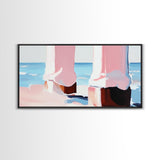 Coastal Pier, Beachside Serenity, Nautical Theme, Ocean Blue Artwork, Minimalist Coastal Art, Tranquil Scene, Canvas Print, Entryway