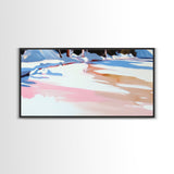 Winter Reflection, Snowy Landscape, Framed Canvas Print, Cozy Wall Art, Modern Home Decor, Minimalist Painting, Serene Nature Scene