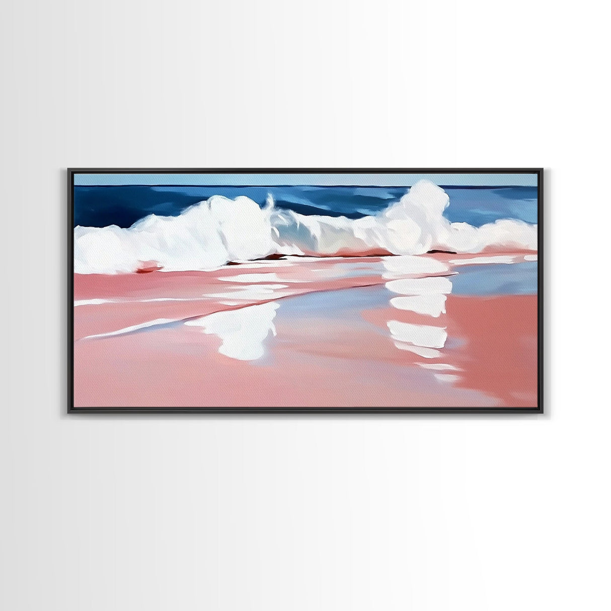 Ocean Wave, Serene Seascape, Coastal Home Decor, Beach Vibes, Minimalist Blue Art, Nautical Aesthetic, Canvas Print, Bathroom Wall Art