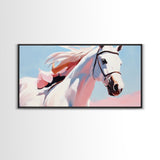 Wild Horse, Equestrian Art, Western Decor, Boho Wall Art, Pastel Painting, Framed Canvas Print, Bedroom Art, Farmhouse Aesthetic