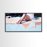 Beach Serenity, Relaxing Vacation Art, Coastal Aesthetic, Soft Summer Colors, Ocean Inspired, Framed Canvas Print, Modern Wall Decor