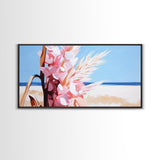 Wildflowers, Coastal Bloom, Boho Floral Art, Ocean Inspired Print, Modern Nature Wall Art, Soft Pastel Aesthetic, Canvas Print