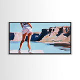 Desert Hike, Canyon View, Travel Photography Art, Adventure Aesthetic, Wanderlust Inspired Decor, Modern Boho Style, Framed Canvas Print