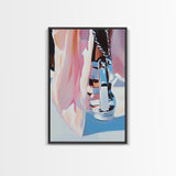 Chrome Boot, Fashion Illustration, Framed Canvas Print, Modern Wall Art, High Fashion Aesthetic, Bold Home Decor, Unique Statement Piece