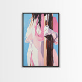 Woman Holding Tree, Abstract Portrait, Canvas Print, Feminine Art, Modern Wall Decor, Minimalist Wall Art, Aesthetic Painting