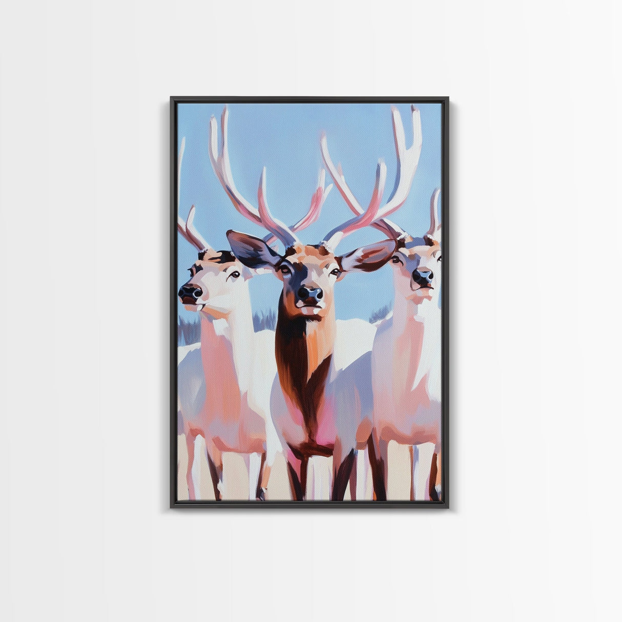 Majestic Deer, Wildlife Wall Art, Rustic Lodge Decor, Cabin Aesthetic, Fall Art, Nature Inspired, Framed Canvas Print, Animal Painting