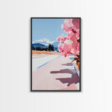 Mountain Reflection Art, Scenic Wall Decor, Abstract Lake View, Framed Canvas Print, Minimalist Nature, Bedroom Wall Art, Modern Aesthetic