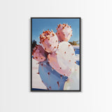 Cactus Bloom, Southwest Decor, Desert Art, Succulent Painting, Nature Inspired, Earthy Tones, Framed Canvas Print, Bedroom
