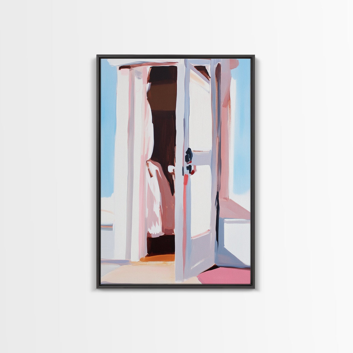 Open Door, Sunlit Entryway, Warm Aesthetic, Canvas Print, Cozy Home Decor, Minimalist Art, Farmhouse Wall Art, Living Room Decor