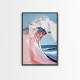 Ocean Wave, Surf Art, Coastal Print, Blue Wall Art, Framed Canvas Print, Nautical Theme, Beach House Decor, Living Room Wall Art