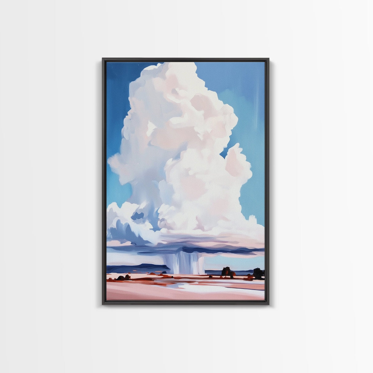 Storm Clouds, Dramatic Sky Art, Framed Canvas Print, Landscape Decor, Moody Weather Painting, Nature Artwork, Living Room Aesthetic