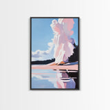 Cloud Reflection, Sky and Water Art, Dreamy Seascape Print, Framed Canvas Print, Serene Coastal Decor, Modern Nature Artwork