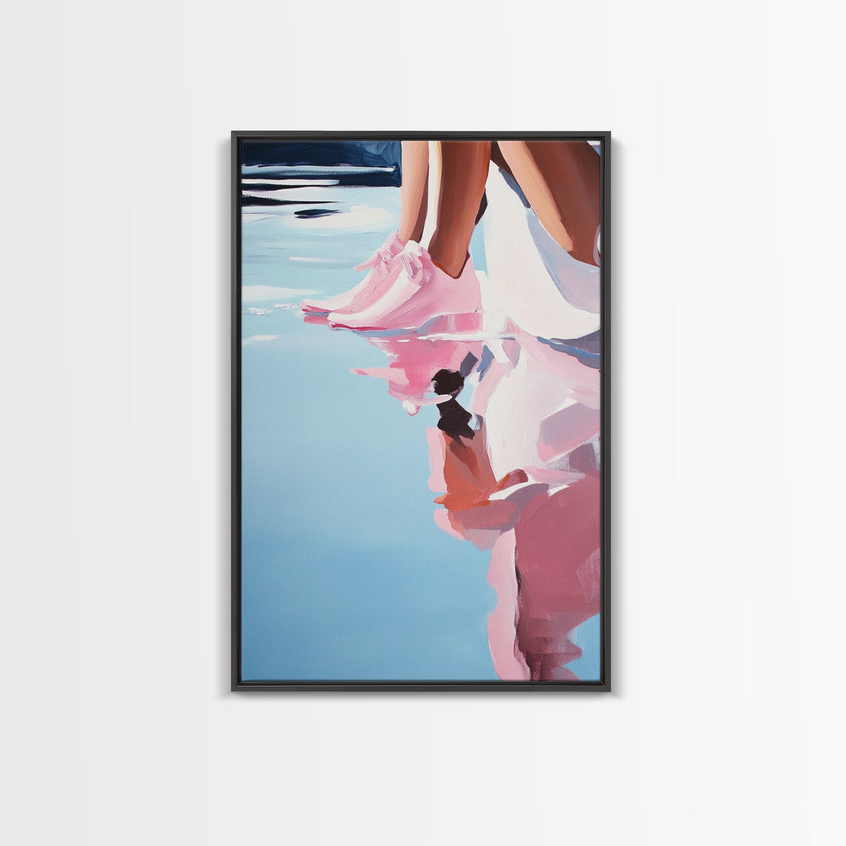 Pink Reflection, Modern Wall Art, Minimalist Decor, Aesthetic Print, Abstract Painting, Framed Canvas Print, Boho Bedroom Art, Gift