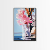 Pink Clouds, Sky Art, Dreamy Landscape, Serene Wall Decor, Blue and Pink Painting, Framed Canvas Print, Office Decor, Aesthetic Gift