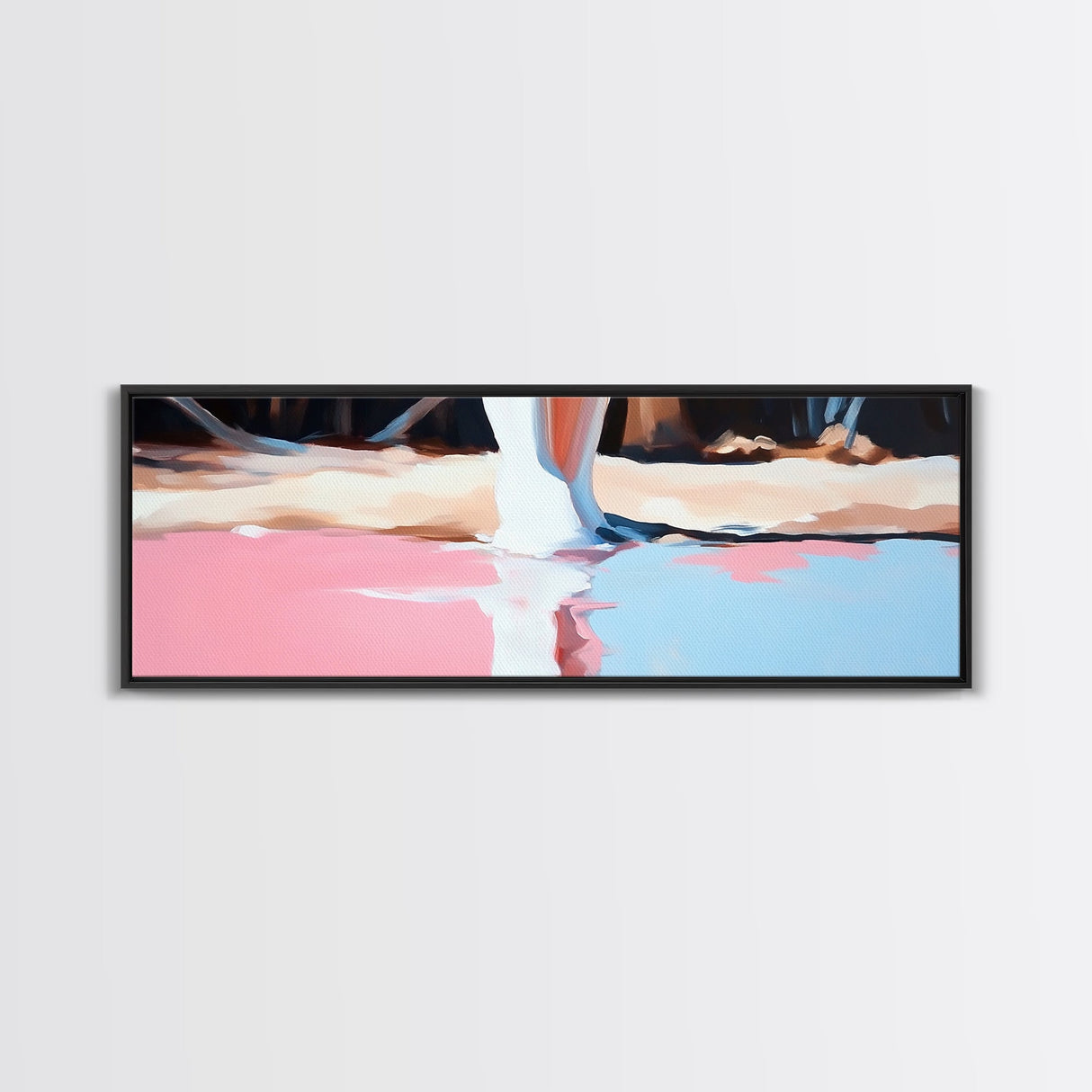 Pink Reflection, Abstract Art, Feminine Aesthetic, Soft Pastel Painting, Canvas Print, Minimalist Wall Art, Bedroom Wall Decor