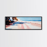 Coastal Path, Serene Seascape, Tropical Getaway, Warm Beach Scene, Canvas Print, Living Room Wall Art, Modern Coastal Decor