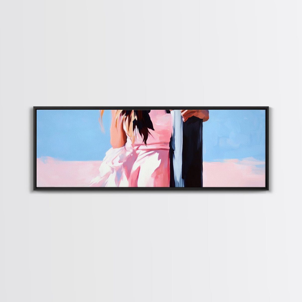 Pink Dress, Soft Pastels, Framed Canvas Print, Feminine Wall Art, Elegant Home Decor, Dreamy Bedroom Aesthetic, Modern Minimalist