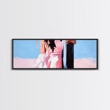 Pink Dress, Soft Pastels, Framed Canvas Print, Feminine Wall Art, Elegant Home Decor, Dreamy Bedroom Aesthetic, Modern Minimalist