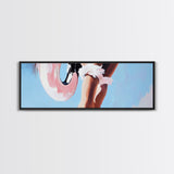 Pink Float, Summer Beach Art, Coastal Wall Decor, Modern Seaside Aesthetic, Minimalist Ocean Vibes, Boho Living Room, Canvas Print