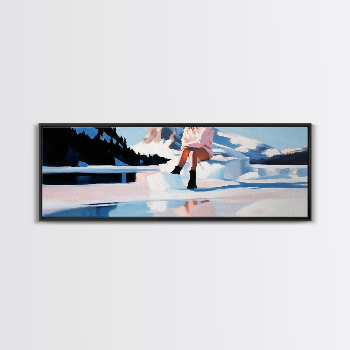 Ice Queen, Winter Wonderland, Feminine Adventure Art, Dreamy Arctic Scene, Fashion-Inspired Decor, Home Aesthetic, Framed Canvas Print