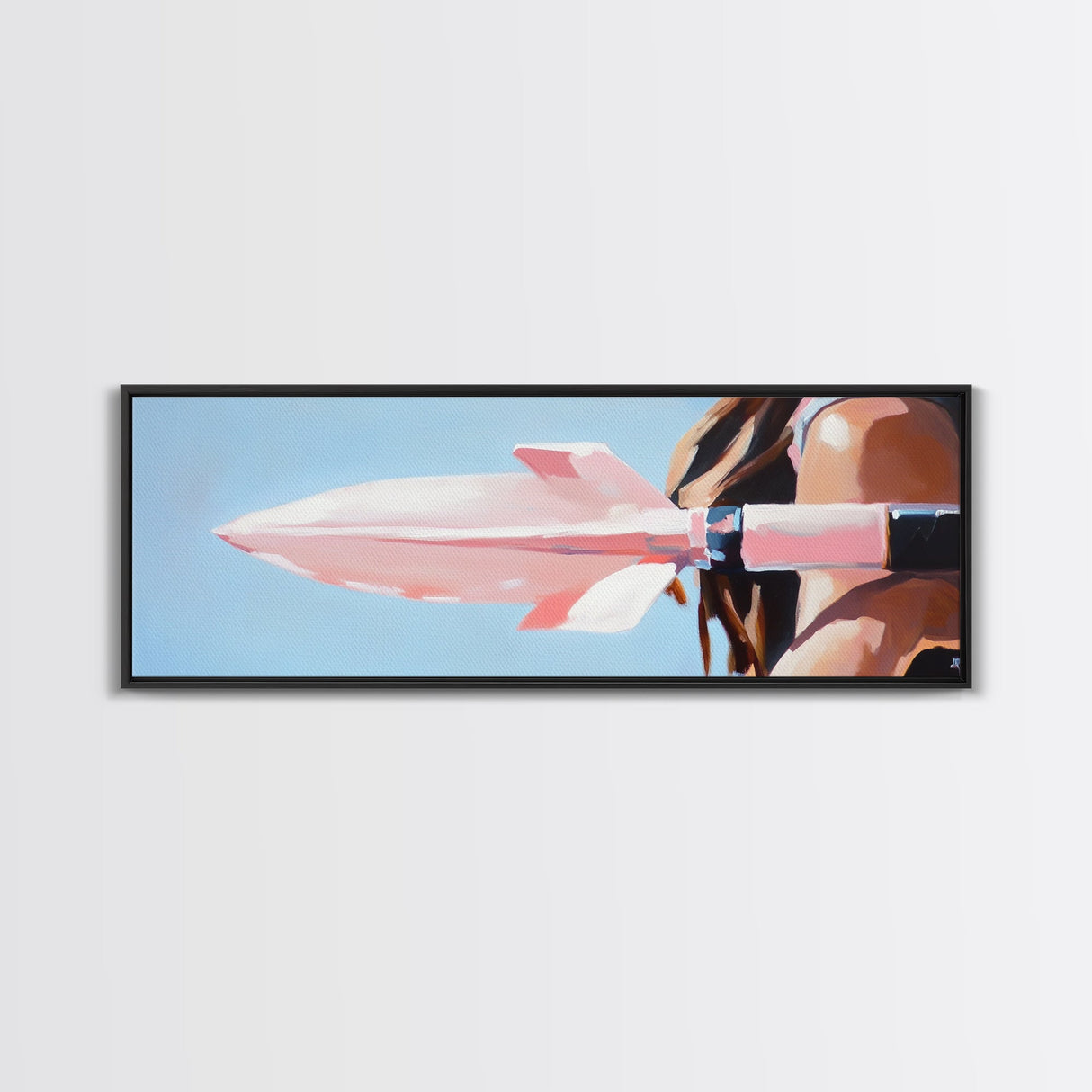Pink Rocket, Retro Futurism, Pop Art Aesthetic, Mid-Century Modern Wall Art, Playful Home Design, Bold Statement Art, Canvas Print