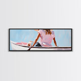 Relaxing Kayak, Pastel Colors, Coastal Wall Decor, Living Room Art, Boho Beach Vibes, Modern Seascape, Canvas Print, Serene Waterscape