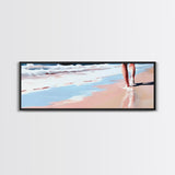 Coastal Walk, Beach, Ocean, Serenity, Framed Canvas Print, Coastal Wall Art, Nautical Decor, Living Room Wall Art, Minimalist Art