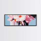 Pink Peonies, romantic floral wall art, modern botanical print, feminine home decor, shabby chic style, framed canvas print, bedroom art