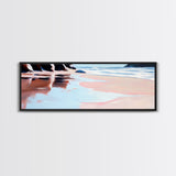 Hand Reflection, Abstract Art, Soft Blues, Pink Hues, Framed Canvas Print, Contemporary Wall Art, Bedroom Decor, Zen Aesthetic