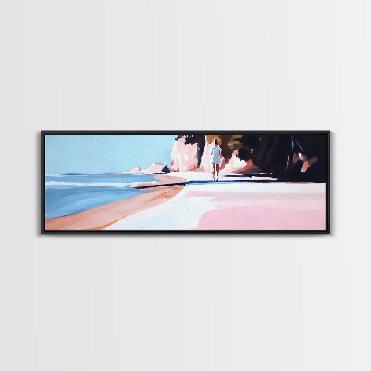 Shoreline, Ocean, Canvas Print, Coastal Aesthetic, Summer Art, Beach House Wall Art, Tranquil Nature Decor, Living Room Art