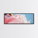 Abstract Floral Art, Soft Pink Flowers, Boho Home Decor, Minimalist Framed Canvas Print, Elegant Wall Art, Feminine Bedroom Painting