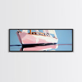 Nautical Boat Art, Ocean Sailing Painting, Coastal Framed Canvas Print, Minimalist Wall Decor, Blue Seascape Artwork, Beach House Style