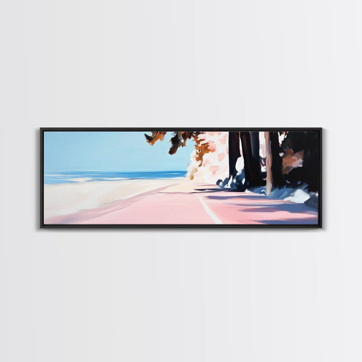 Coastal Walkway, Beach Scene, Ocean Art, Framed Canvas Print, Seaside Home Decor, Nautical Wall Art, Coastal Living, Summer Aesthetic