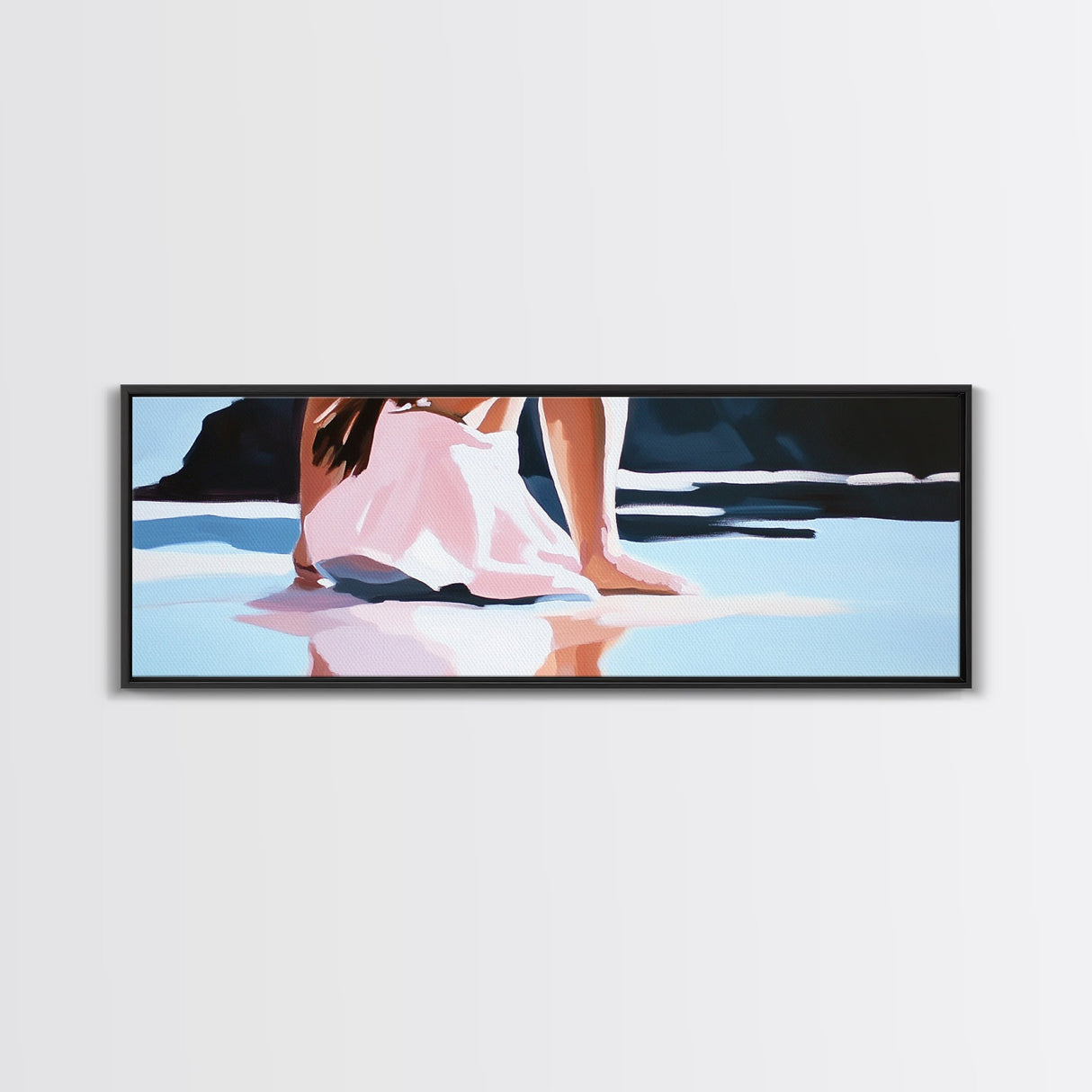 Reflections, Beach Walk, Minimalist Art, Framed Canvas Print, Modern Wall Art, Relaxing Decor, Contemporary Home, Living Room Artwork