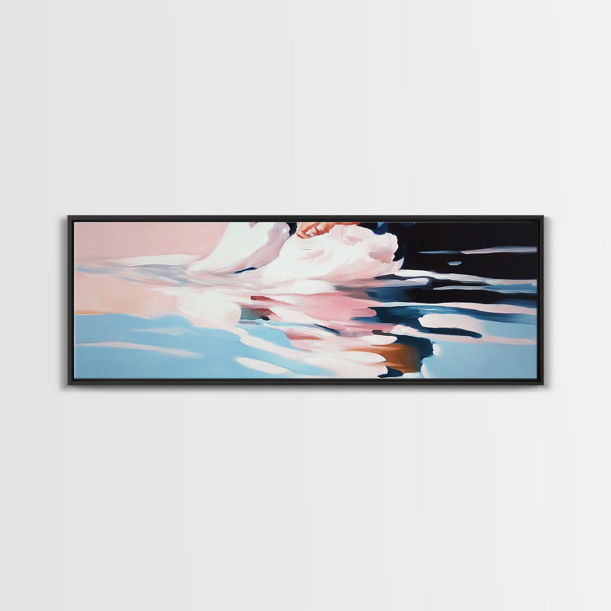 Blurred Reflection, Ocean Serenity, Abstract Art, Canvas Print, Soft Pastel Wall Art, Minimalist Coastal Decor, Tranquil Beach Scene