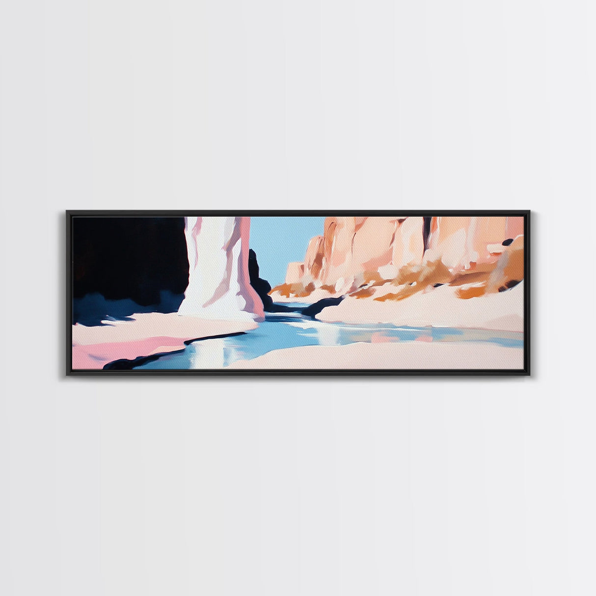 Canyon River, Desert Landscape, Nature Art, Framed Canvas Print, Earthy Tones, Nature Decor, Southwestern Wall Art, Modern Landscape Art
