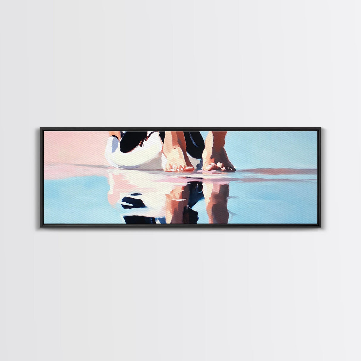 Soft Beach Reflection, Coastal Art, Minimalist Print, Pastel Wall Art, Boho Decor, Living Room Wall Art, Canvas Print, Summer Vibes