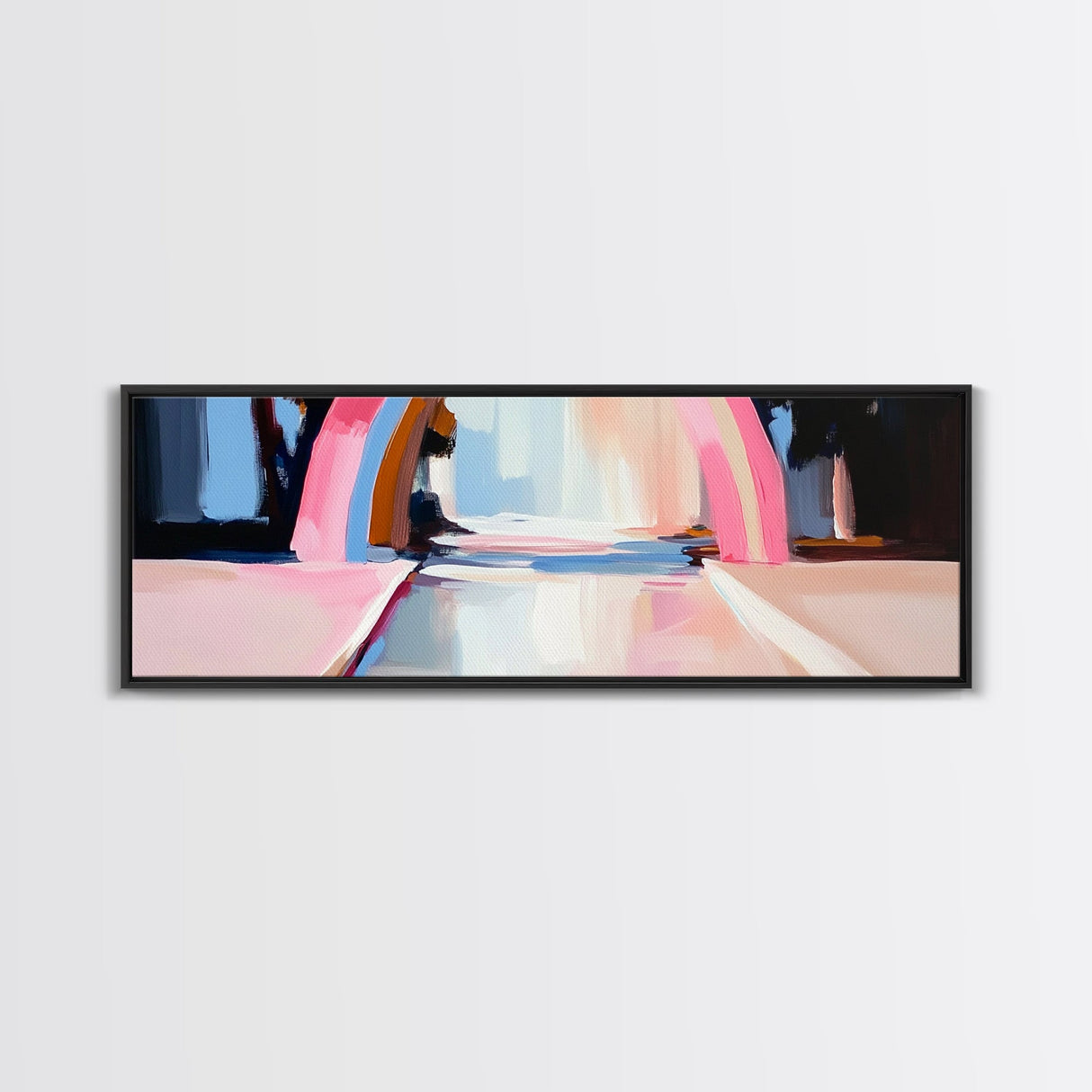 Abstract Rainbow Arch, Modern Colorful Art, Vibrant Wall Decor, Playful Aesthetic, Statement Piece, Kids Room Art, Framed Canvas Print
